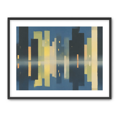 Night towers in still water