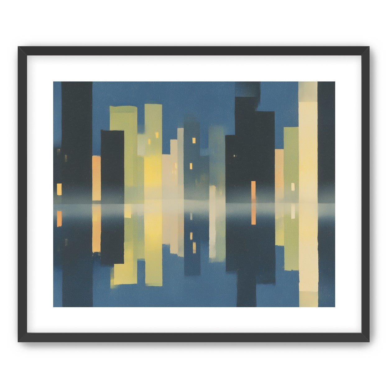 Night towers in still water
