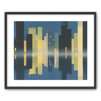 Night towers in still water