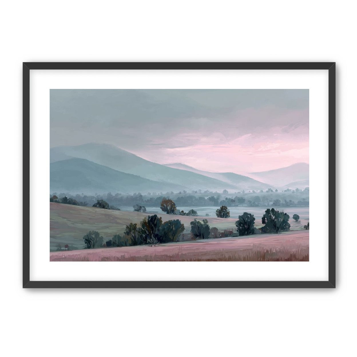 Low Hills Fading into Mist