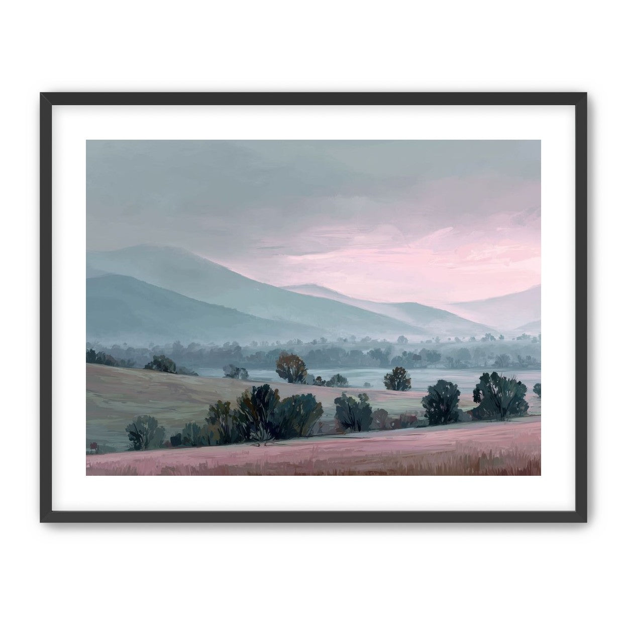 Low Hills Fading into Mist
