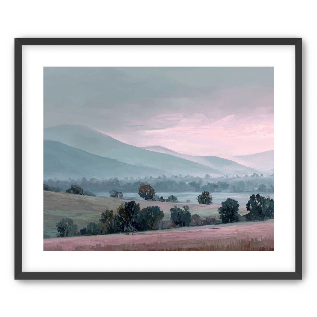 Low Hills Fading into Mist