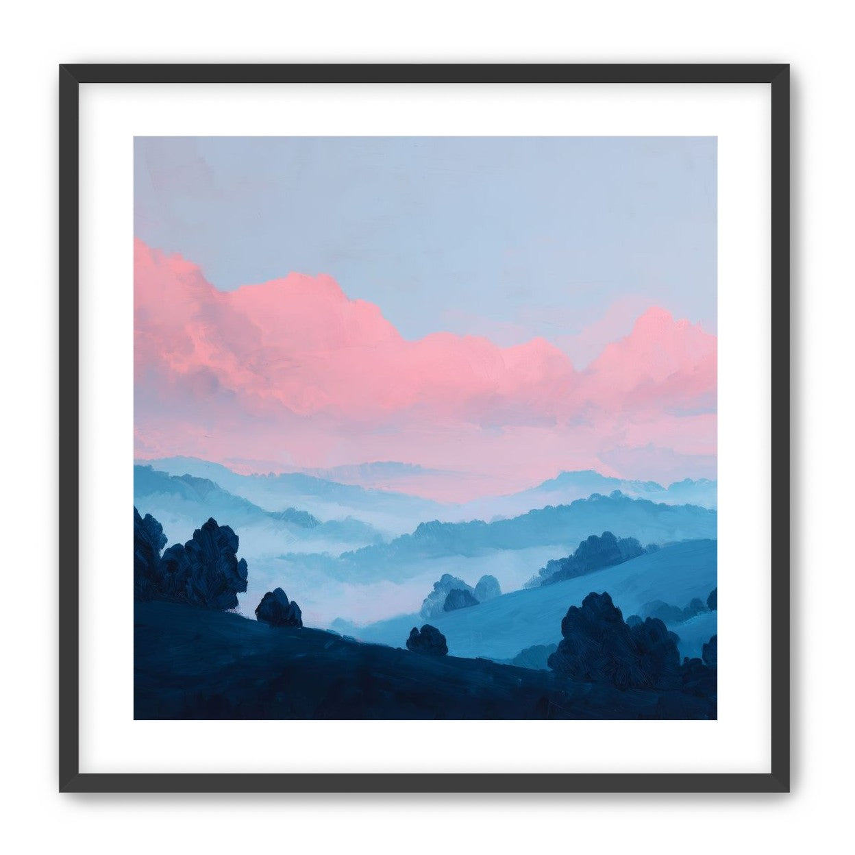 Pink Cloud Band Over Blue Ridges
