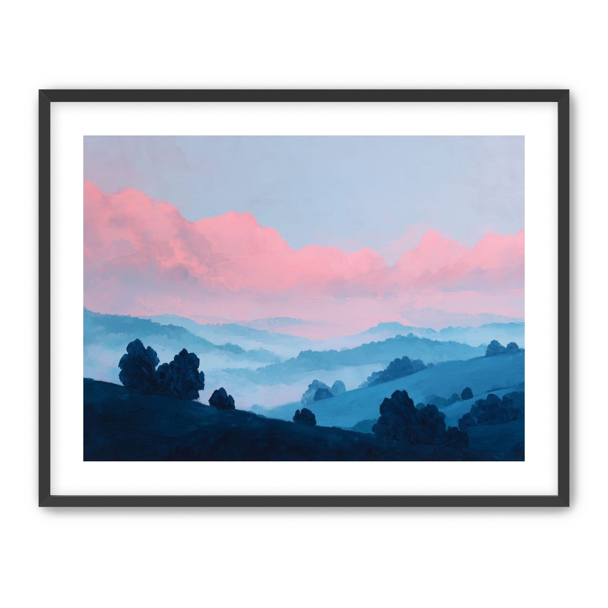 Pink Cloud Band Over Blue Ridges