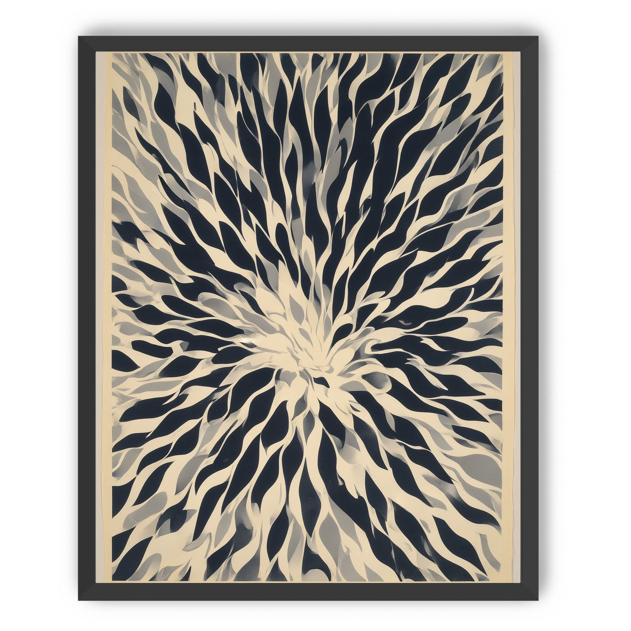 Dark forms around a white center