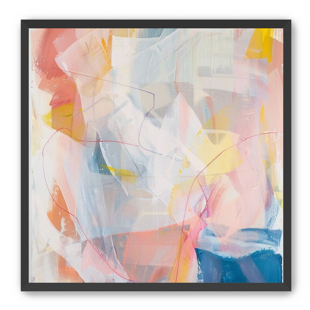 Non-Representational: Pale layers with a red loop