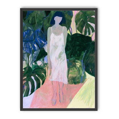 White slip in green shade