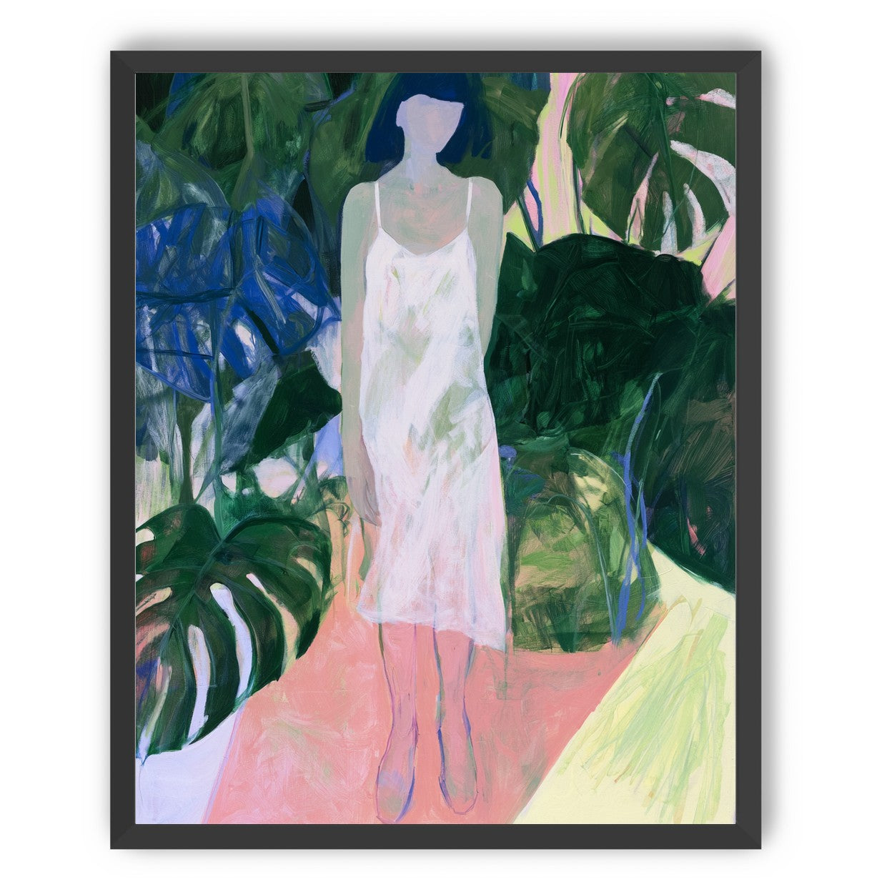 White slip in green shade