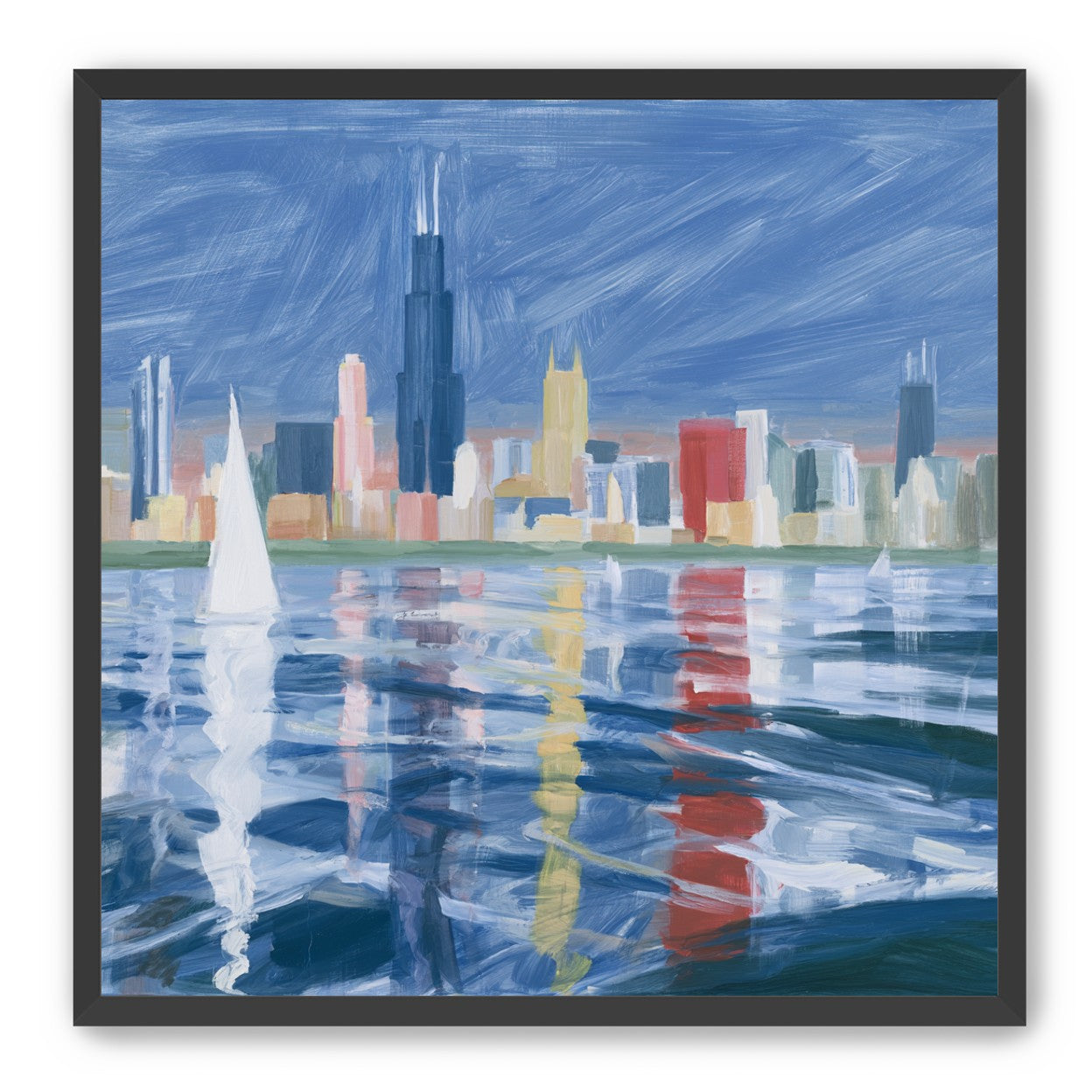 Sailboats before the skyline