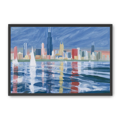 Sailboats before the skyline