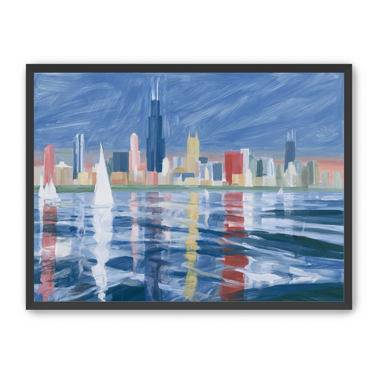 Sailboats before the skyline
