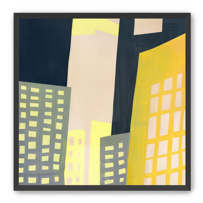 Windows lit in the towers