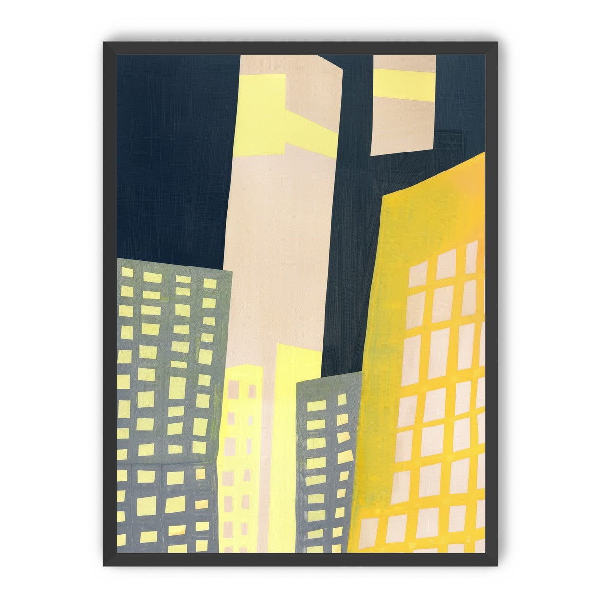 Windows lit in the towers