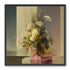 Vase of flowers within panes
