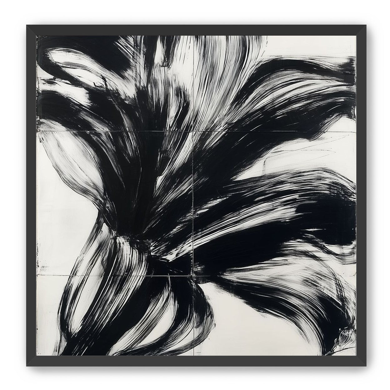 Black surge on white grid