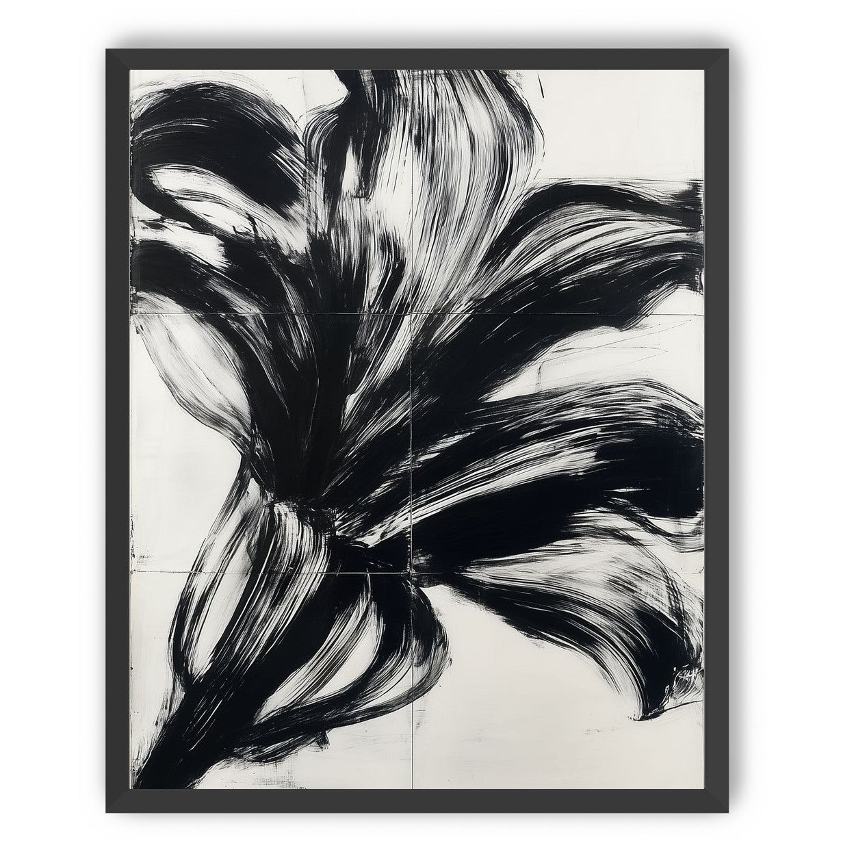 Black surge on white grid