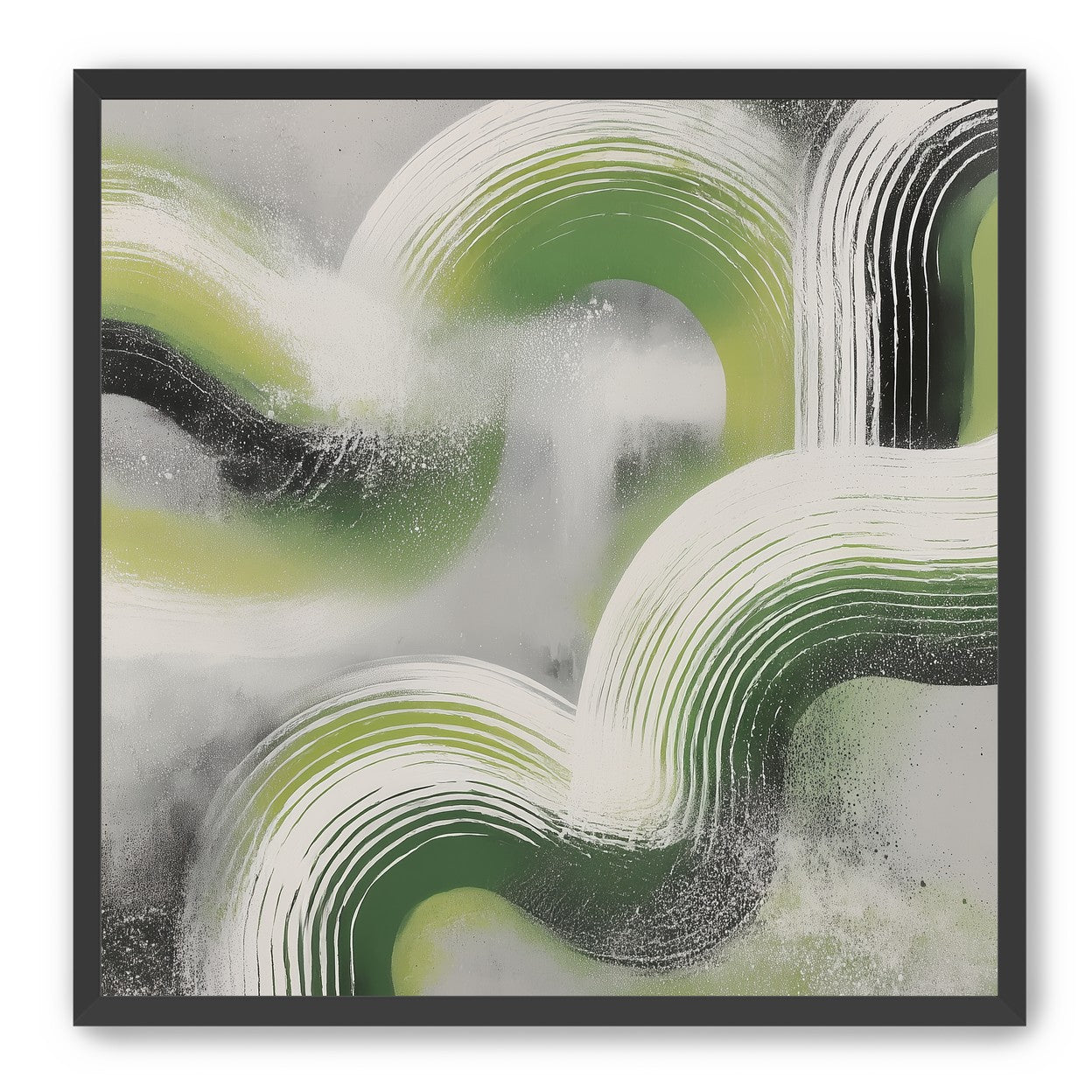 White arcs in green haze