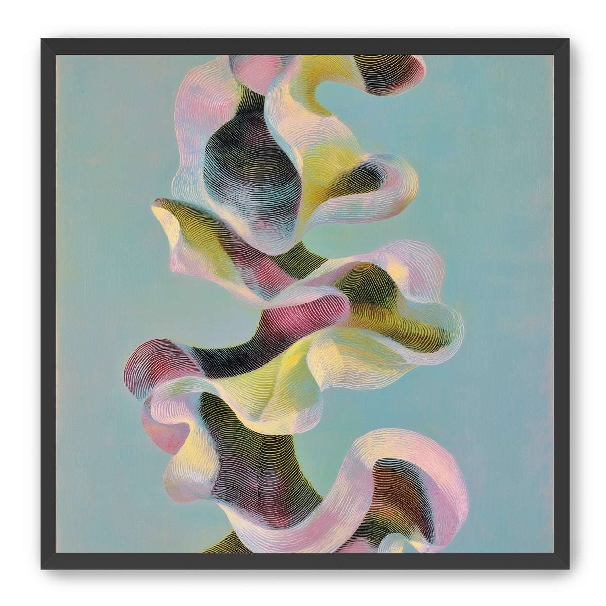 Folded ribbons in suspension