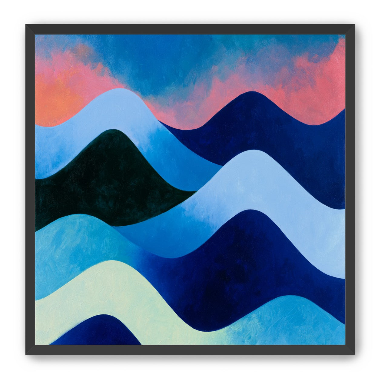 Layered blue hills at dusk