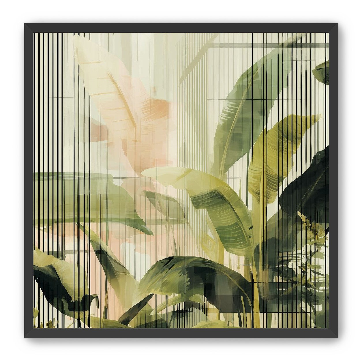 Green leaves in peach light