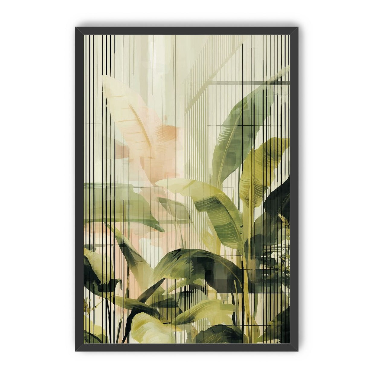 Green leaves in peach light