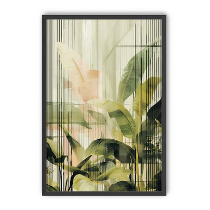 Green leaves in peach light