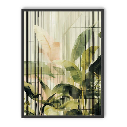 Green leaves in peach light