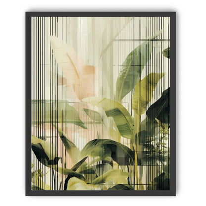 Green leaves in peach light