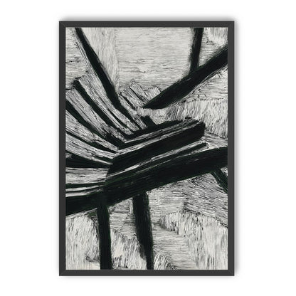 Black cuts through white grain