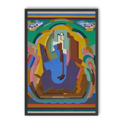A figure under painted arches