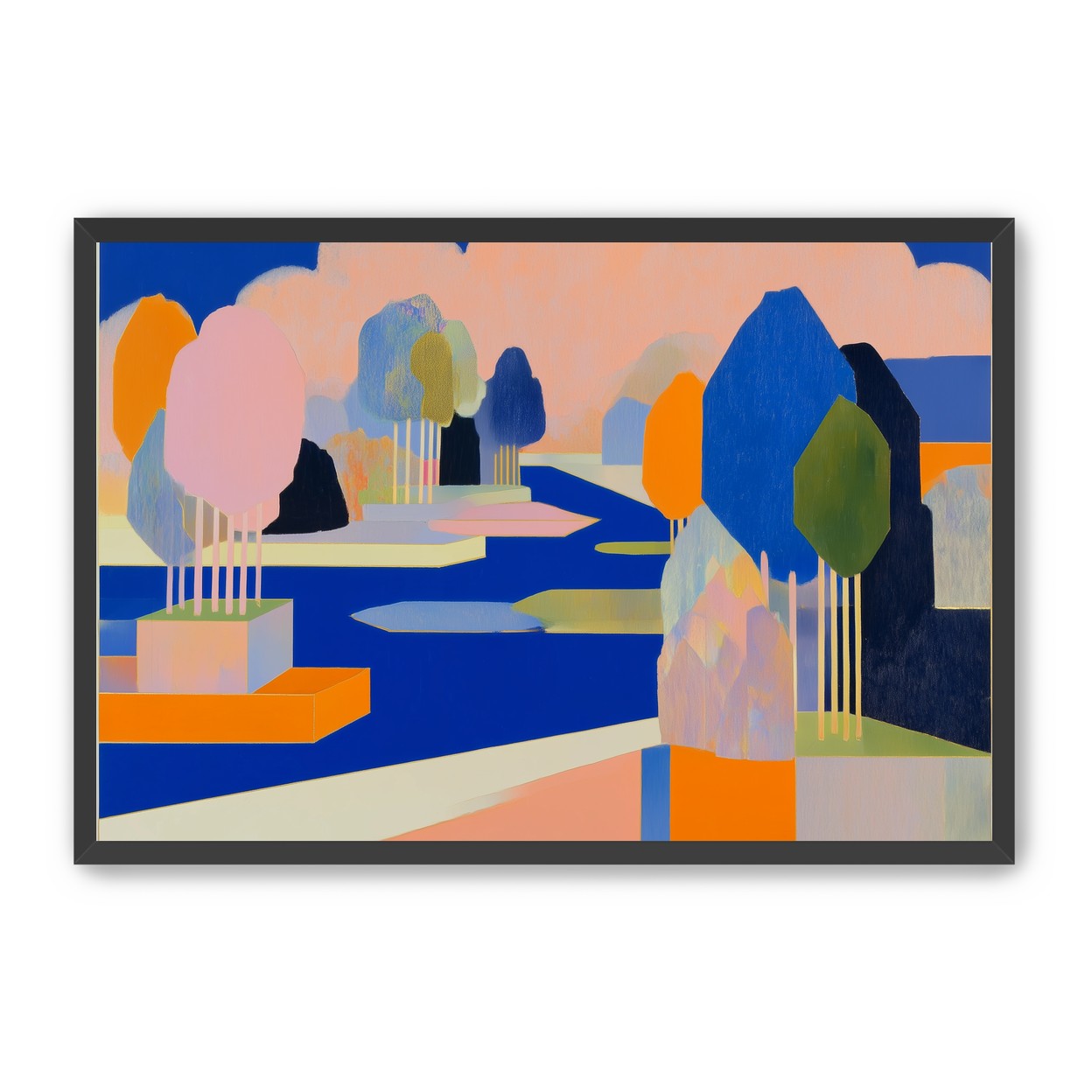 Trees among the blue bends