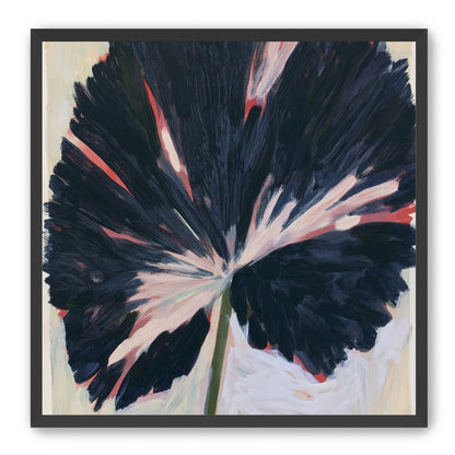 Dark petals across pale ground