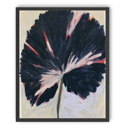 Dark petals across pale ground