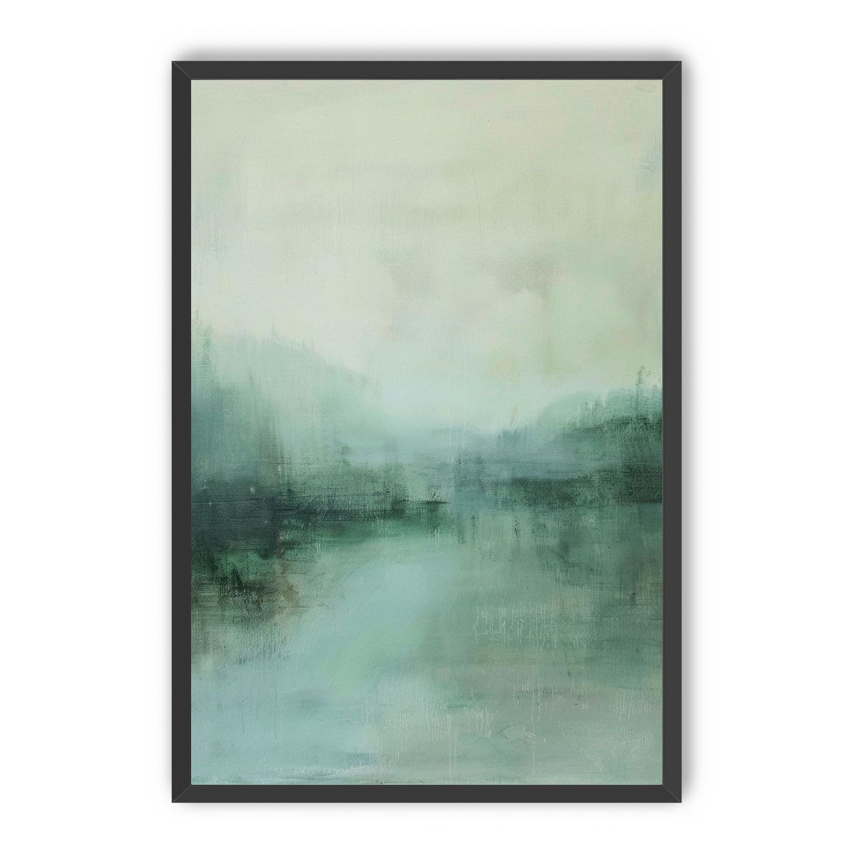 Misty harbor with boats