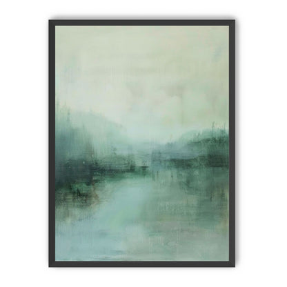 Misty harbor with boats