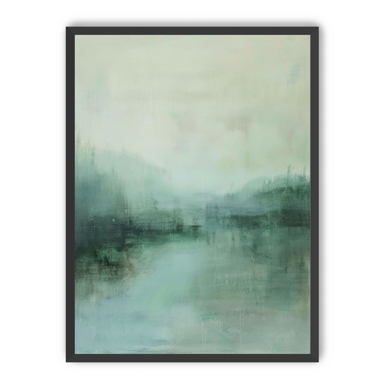 Misty harbor with boats
