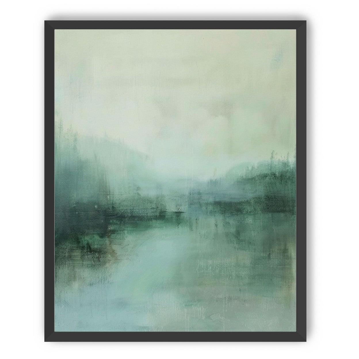 Misty harbor with boats