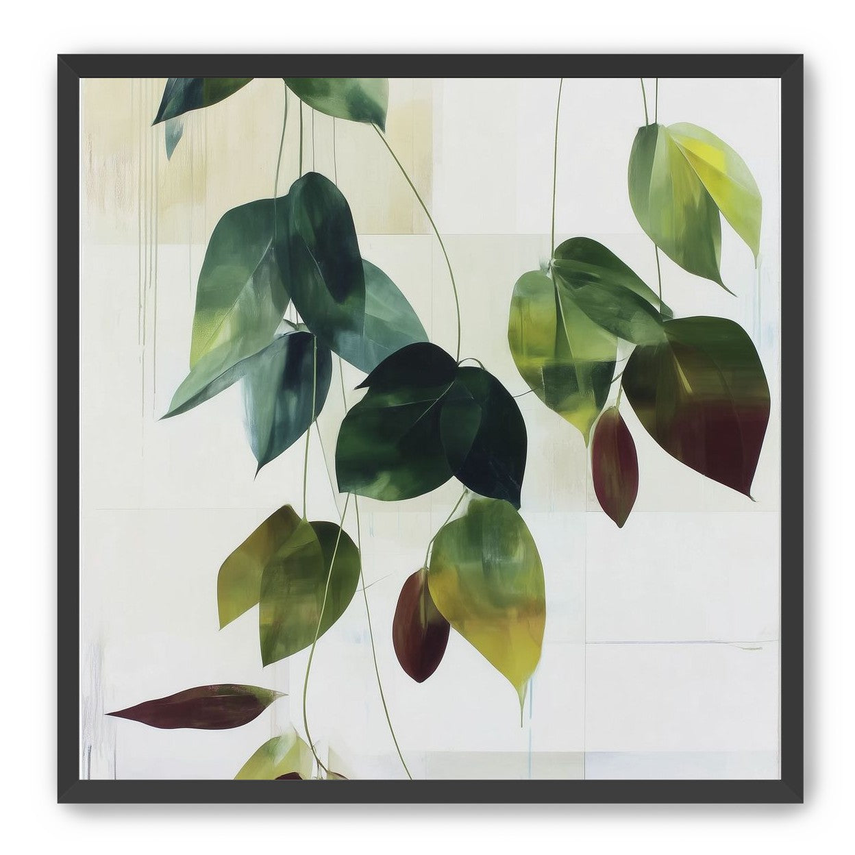 Leaves suspended in quiet air
