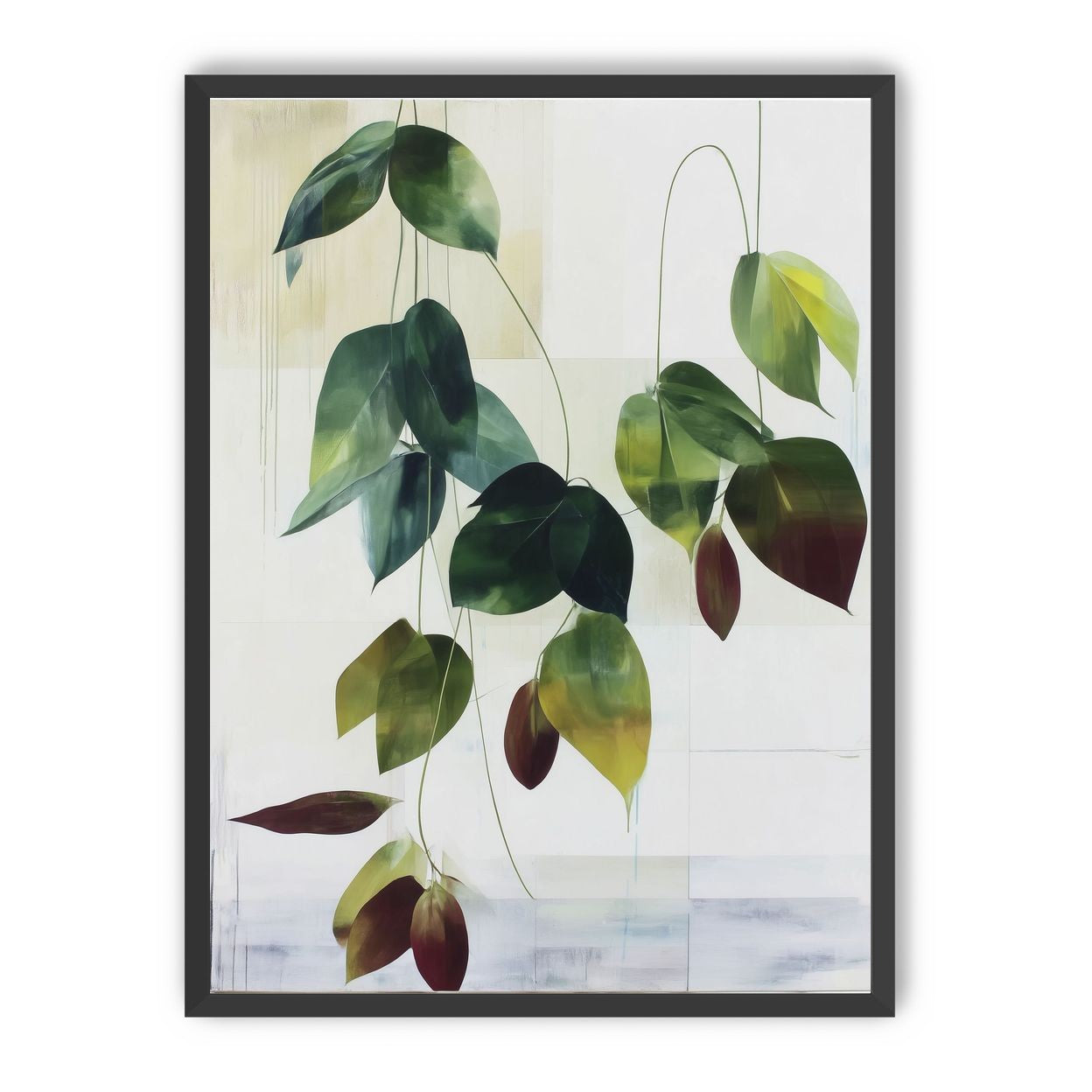 Leaves suspended in quiet air