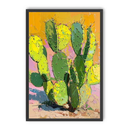 Thick paint on cactus pads