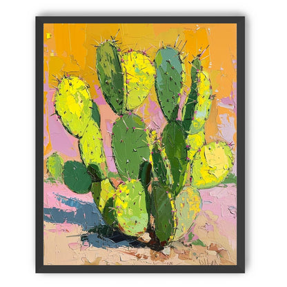 Thick paint on cactus pads