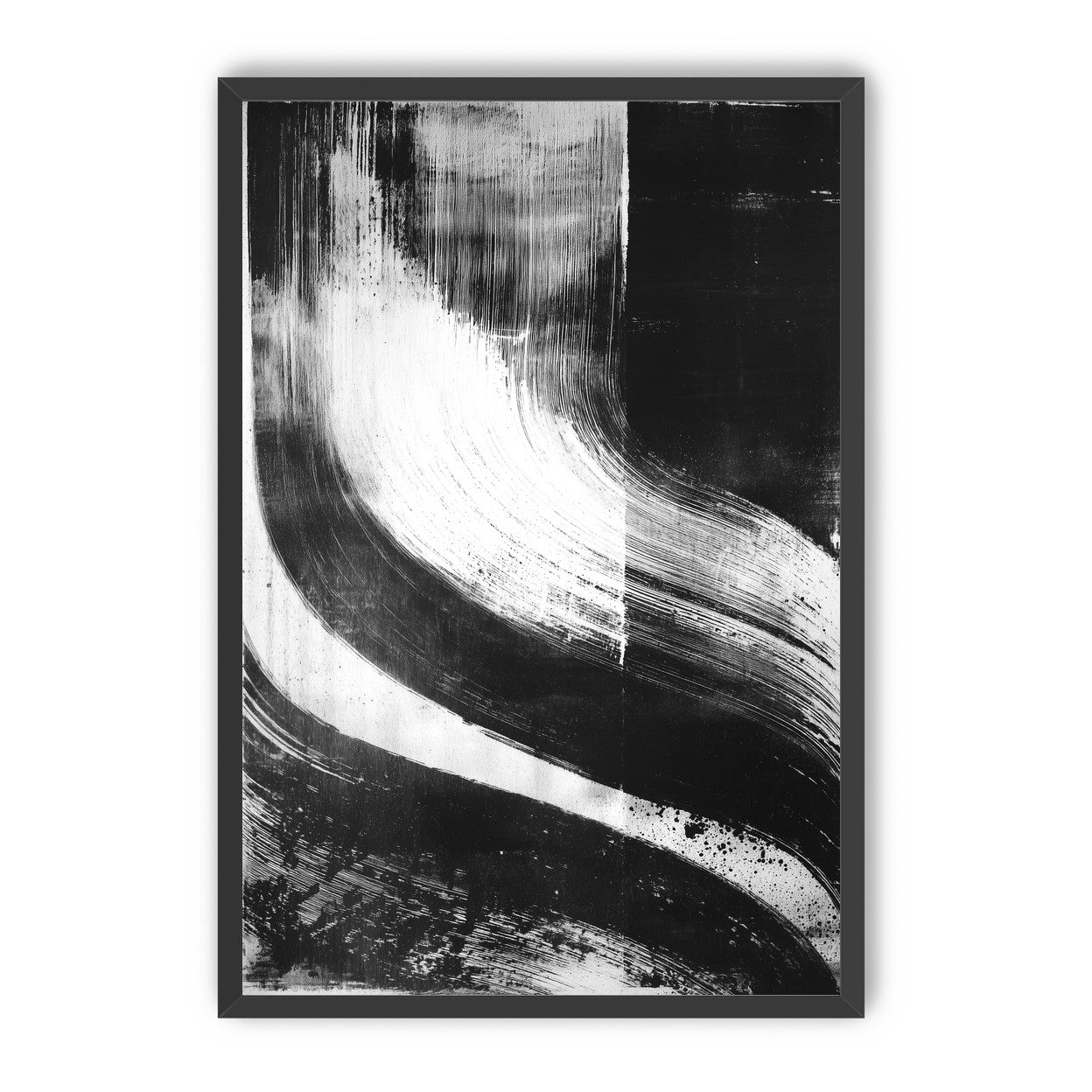Scraped arcs in black ink