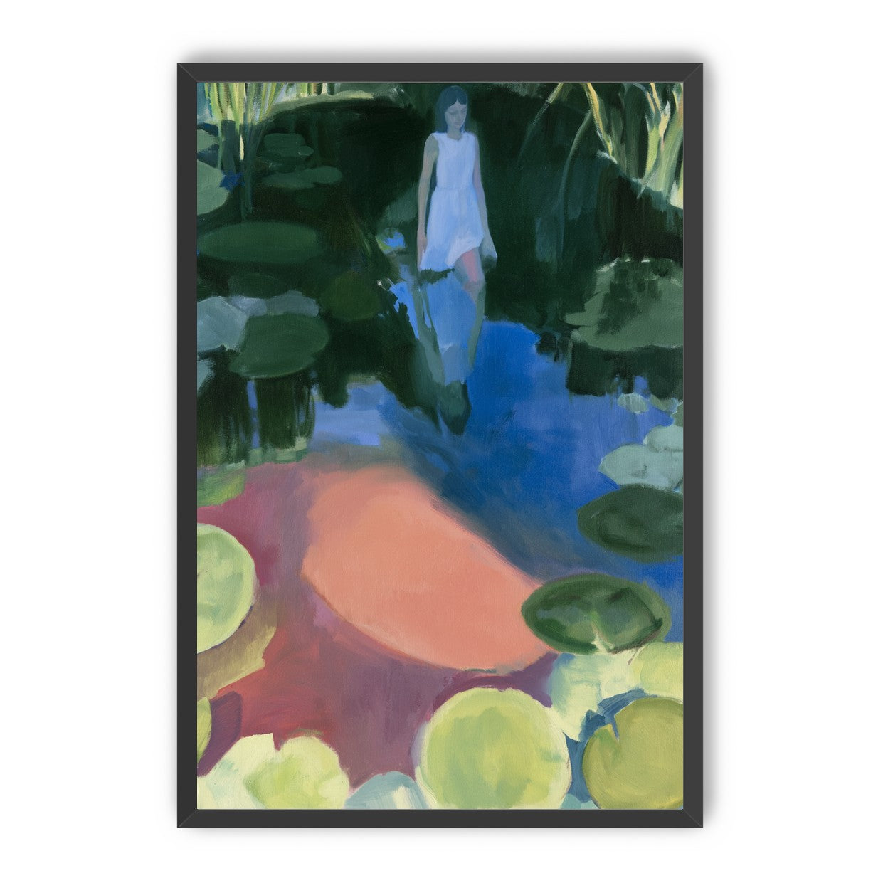 Woman in the lily pond