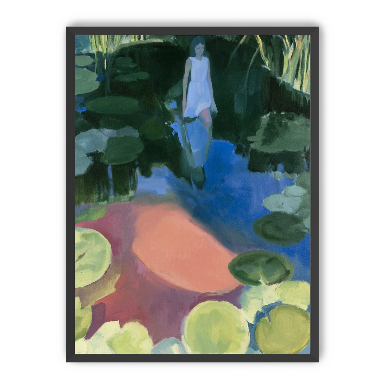 Woman in the lily pond