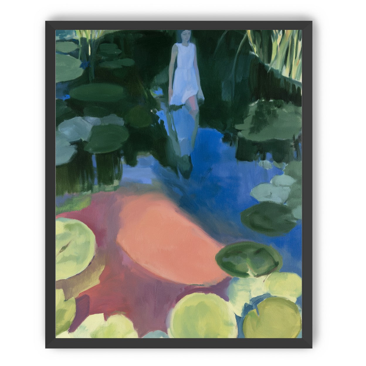 Woman in the lily pond