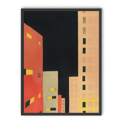 Lit windows in black sky