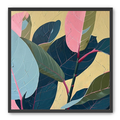 Leaves on cracked plaster