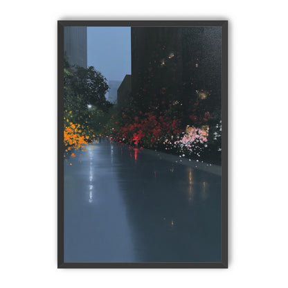 Rainlight on the flowered street