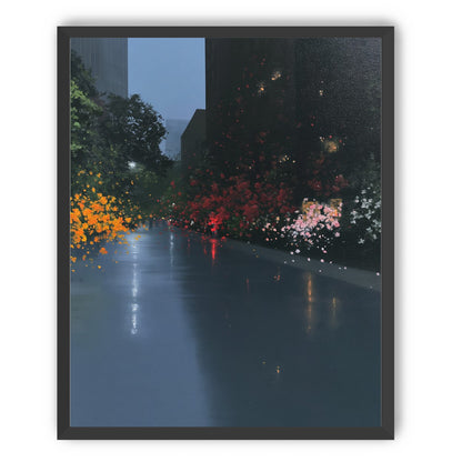 Rainlight on the flowered street
