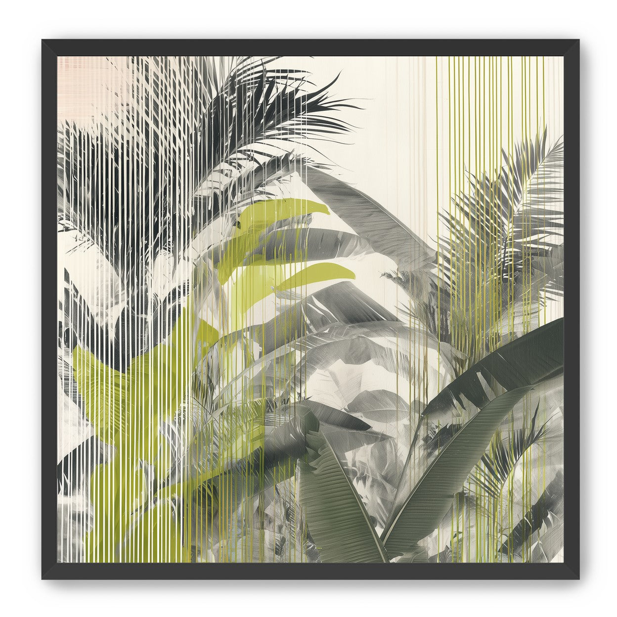 Chartreuse rain through palms
